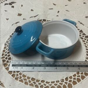 Blue and White Mini Casserole Dish microwave microwave oven dishwasher 6oz dish